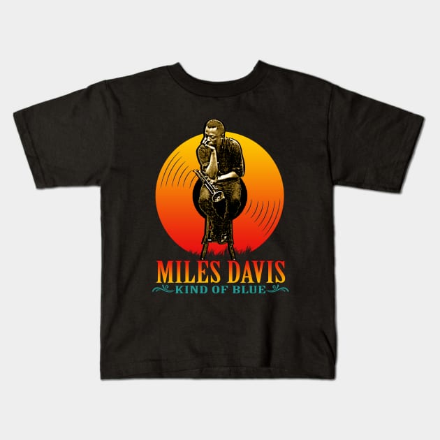 miles davis kind of blue Kids T-Shirt by Junnas Tampolly